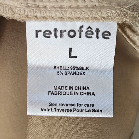 RETROFÊTE Nadia One-shoulder Ruched Stretch-Silk Satin Mini Dress Sz L Champaign - Picture 12 of 14